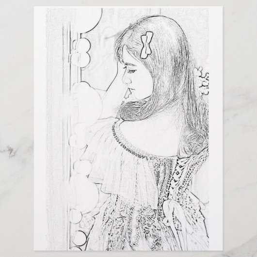 Page de coloriage fille fille mariée (Devant)