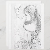 Page de coloriage fille fille mariée (Devant / Derrière)