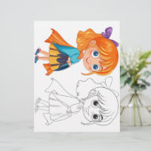 Page de coloriage fille mignonne (Debout devant)