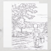 Page de coloriage - Garçon faisant pipi (Devant / Derrière)