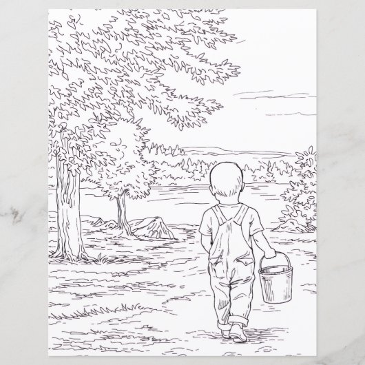 Page de coloriage - Garçon faisant pipi (Devant)