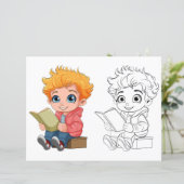 Page de coloriage garçon mignon (Debout devant)