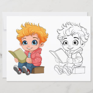 Page de coloriage garçon mignon