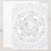 Page de coloriage mandala dinosaure Plesiosaurus p (Devant / Derrière)