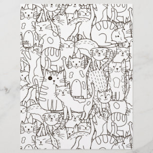 Page de coloriage Papier de scrapbook Meow du chat
