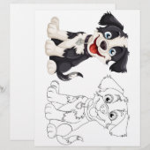 Page de coloriage pour chien de jote Cartoon (Devant / Derrière)