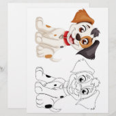 Page de coloriage pour chien mignon (Devant / Derrière)