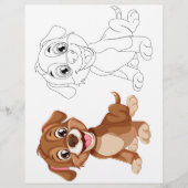 Page de coloriage pour chien mignon (Devant)