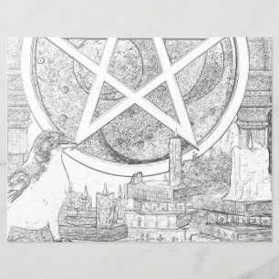 Page de coloriage Raven Magick Pagan Wicca