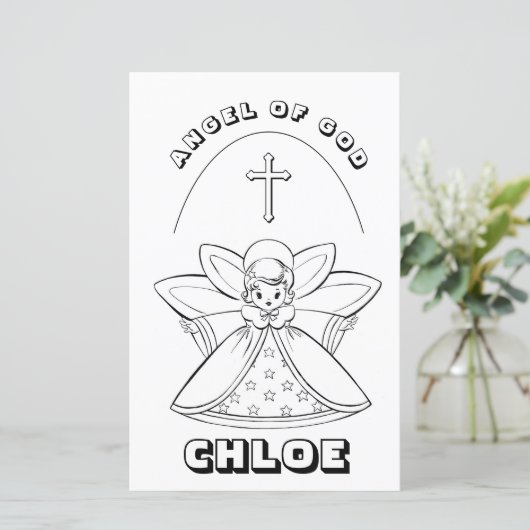 PAGE DE COLORURE ANGE DE DIEU PRIÈRE (Debout devant)