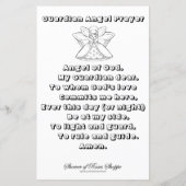 PAGE DE COLORURE ANGE DE DIEU PRIÈRE (Dos)