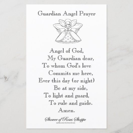 PAGE DE COLORURE ANGE DE DIEU PRIÈRE (Dos)