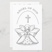 PAGE DE COLORURE ANGE DE DIEU PRIÈRE (Devant / Derrière)