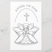 PAGE DE COLORURE ANGE DE DIEU PRIÈRE (Devant)