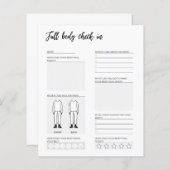 Page de journal de contrôle du corps (Devant / Derrière)