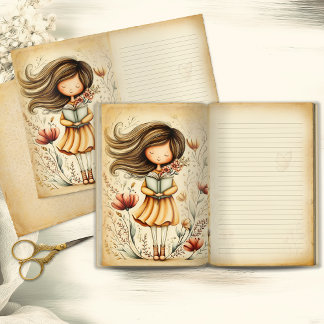 Page de Journal de Fille à l'Aquarelle Fantaisiste