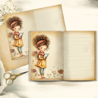 Page de journal de junk fantaisiste fille timide v