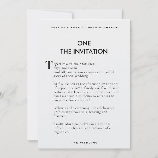 Page de livre créatif Faire-part de mariage blanc (Devant)