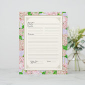 Page de livre de cuisine Pink Hydrangea dentelle F (Debout devant)