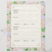 Page de livre de cuisine Pink Hydrangea dentelle F (Dos)
