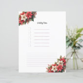 Page de notes de vacances de Noël Poinsettia (Debout devant)