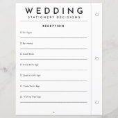 Page de papeterie de réception de mariage minimali (Dos)