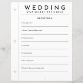 Page de papeterie de réception de mariage minimali (Devant)