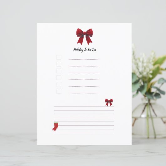 Page de planification de Noël Red Bow (Debout devant)