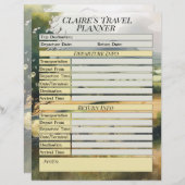 Page de planification des détails de voyage pour l (Devant / Derrière)