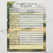 Page de planification des détails de voyage pour l (Devant)