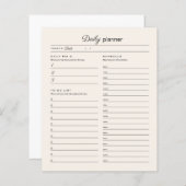 Page de planification quotidienne (Devant / Derrière)