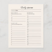 Page de planification quotidienne (Devant)