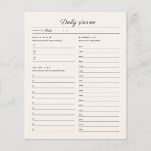 Page de planification quotidienne