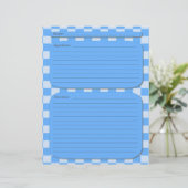 Page de recette à damiers bleu (Debout devant)