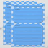 Page de recette à damiers bleu (Devant / Derrière)