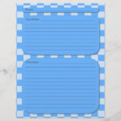 Page de recette à damiers bleu (Dos)