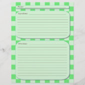 Page de recette à damiers lumière verte (Devant)