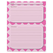 Page de recette à damiers rose