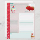 Page de recette à pois fraises & crème (Devant / Derrière)