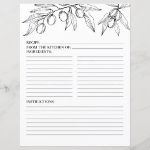 Page de recette botanique élégante moderne noir bl