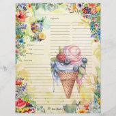 Page de recette complète de la salade de fruits (Dos)