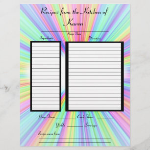 Page de recette Couleurs d'éclatement