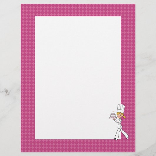 Page de recette Cute Baker Chef Art Unled Recette (Devant)