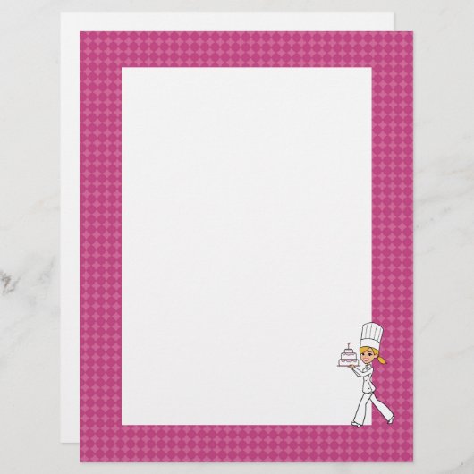 Page de recette Cute Baker Chef Art Unled Recette (Devant / Derrière)