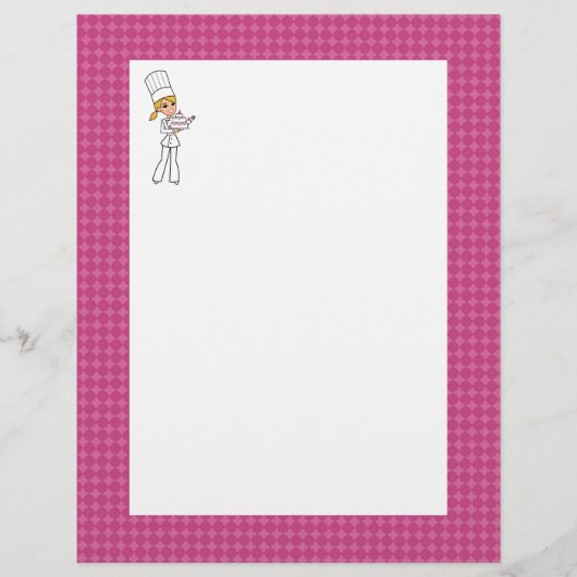 Page de recette Cute Baker Chef Art Unled Recette (Devant)