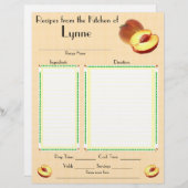 Page de recette de conception personnalisée Peach (Devant / Derrière)