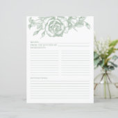 Page de recette de douche florale vert sauge (Debout devant)