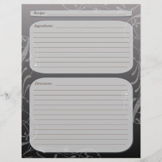 Page de recette de fade gris foncé classe tourbill (Devant)