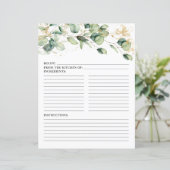 Page de recette de feuilles d'eucalyptus élégantes (Debout devant)