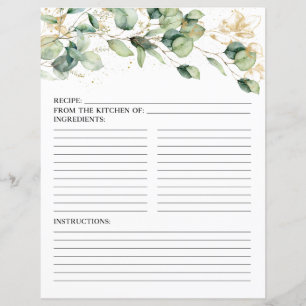 Page de recette de feuilles d'eucalyptus élégantes